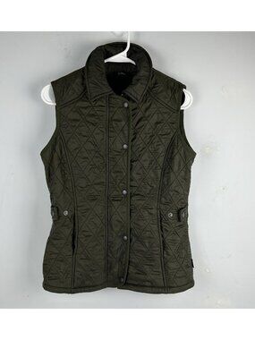 Barbour Vest Womens 6 Green Full Zip Lightweight Lined Bedale Sport Quilted